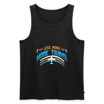 Urlaub Reisen Flugzeug Sonne Meer Strand - Männer Premium Bio Tank Top - Schwarz - Vorne - Michal (187cm)