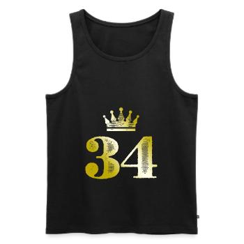 34 Zahl Krone Gold - Männer Premium Bio Tank Top - Schwarz - Vorne - Michal (187cm)
