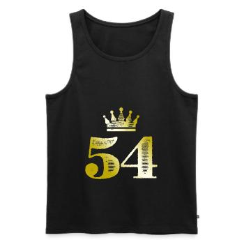 54 Number Crown Gold - Men's Premium Organic Tank Top - black - Front - Michal (187cm)