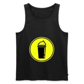 Kaffee Icon - Männer Premium Bio Tank Top - Schwarz - Vorne - Michal (187cm)