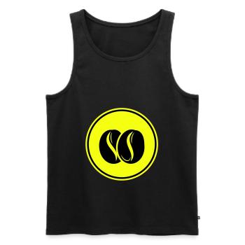 Coffee bean symbol - Men's Premium Organic Tank Top - black - Front - AI Model Male 178 light (178cm)