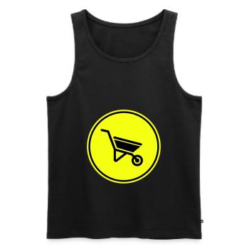 Wheelbarrow symbol - Men's Premium Organic Tank Top - black - Front - AI Model Male 178 light (178cm)