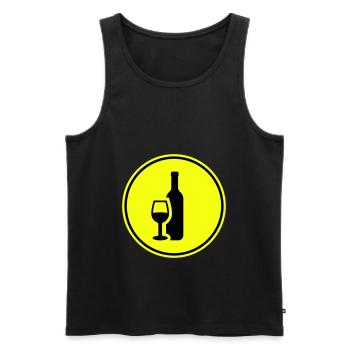 Wein Icon - Männer Premium Bio Tank Top - Schwarz - Vorne - Michal (187cm)