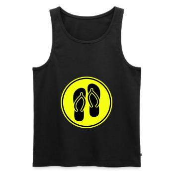 Flip-flops icon - Men's Premium Organic Tank Top - black - Front - AI Model Male 178 light (178cm)
