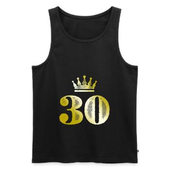 30 Number Crown Gold - Men's Premium Organic Tank Top - black - Front - Michal (187cm)