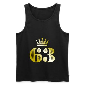 63 Zahl Krone Gold - Männer Premium Bio Tank Top - Schwarz - Vorne - Michal (187cm)