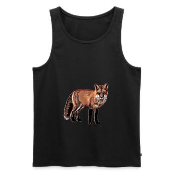 Fuchs - Männer Premium Bio Tank Top - Schwarz - Vorne - AI Model Male 178 light (178cm)