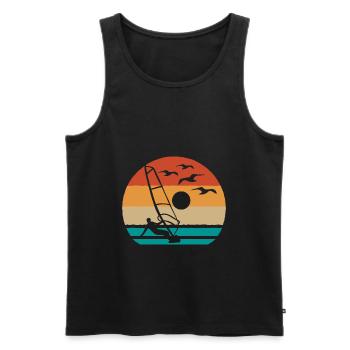 Windsurfer mer vagues Sport planche à voile - Débardeur bio Premium Homme - noir - Devant - Michal (187cm)