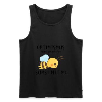 Biene Optimismus Sumsi mit Po - Männer Premium Bio Tank Top - Schwarz - Vorne - AI Model Male 178 light (178cm)