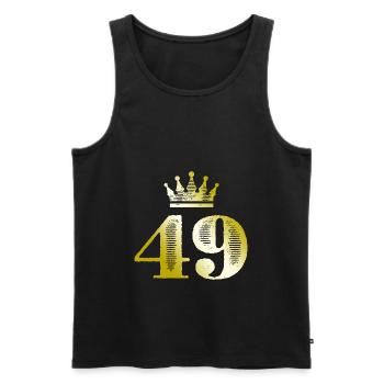 49 Zahl Krone Gold - Männer Premium Bio Tank Top - Schwarz - Vorne - Michal (187cm)