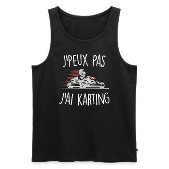 J'peux pas j'ai karting - Débardeur bio Premium Homme - noir - Devant - AI Model Male 178 light (178cm)