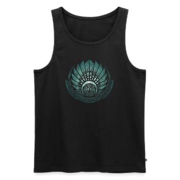 Maya Mask Quetzalcoatl Indian Mexico Crop Circle - Men's Premium Organic Tank Top - black - Front - AI Model Male 178 light (178cm)