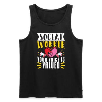 School Social Work Month Hands - Men's Premium Organic Tank Top - black - Front - Michal (187cm)