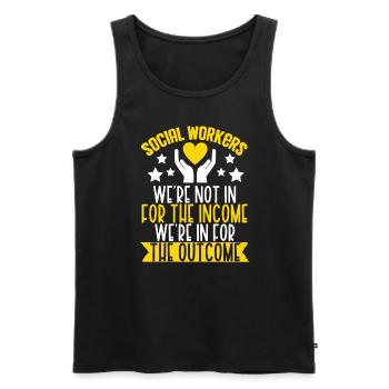 School Social Work Month Hands - Men's Premium Organic Tank Top - black - Front - Michal (187cm)