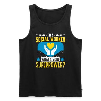 School Social Work Month Hands - Men's Premium Organic Tank Top - black - Front - Michal (187cm)