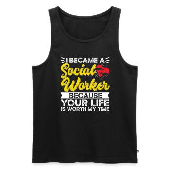 School Social Work Month Heart - Männer Premium Bio Tank Top - Schwarz - Vorne - Michal (187cm)