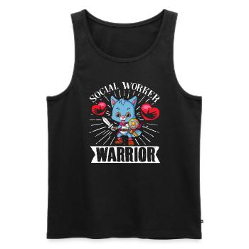 School Social Work Month Cat - Men's Premium Organic Tank Top - black - Front - Michal (187cm)