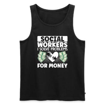 School Social Work Month Social - Männer Premium Bio Tank Top - Schwarz - Vorne - AI Model Male 178 light (178cm)