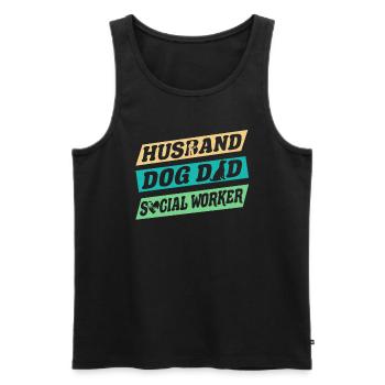 School Social Work Month Husband - Men's Premium Organic Tank Top - black - Front - Michal (187cm)