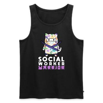 School Social Work Month Cat - Men's Premium Organic Tank Top - black - Front - Michal (187cm)