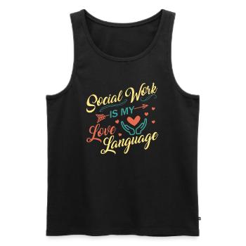 School Social Work Month Hands - Men's Premium Organic Tank Top - black - Front - Michal (187cm)