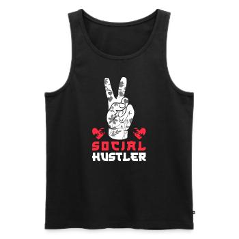 School Social Work Month Hand - Men's Premium Organic Tank Top - black - Front - Michal (187cm)