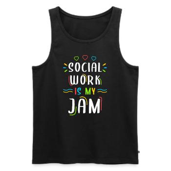 School Social Work Month Social - Männer Premium Bio Tank Top - Schwarz - Vorne - AI Model Male 178 light (178cm)