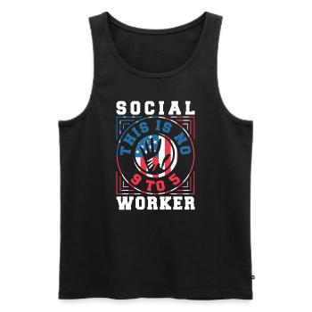School Social Work Month Hands - Men's Premium Organic Tank Top - black - Front - AI Model Male 178 light (178cm)