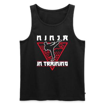 Karate Black Belt Gi Uniform Ninja - Männer Premium Bio Tank Top - Schwarz - Vorne - Michal (187cm)
