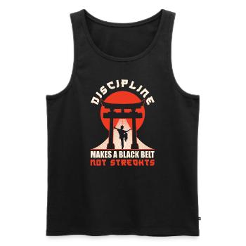 Karate Black Belt Gi Uniform - Männer Premium Bio Tank Top - Schwarz - Vorne - Michal (187cm)