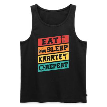 Karate Black Belt Gi Uniform Eat - Männer Premium Bio Tank Top - Schwarz - Vorne - Michal (187cm)