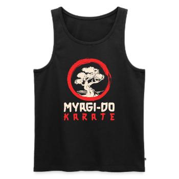 Karate Black Belt Gi Uniform - Männer Premium Bio Tank Top - Schwarz - Vorne - Michal (187cm)