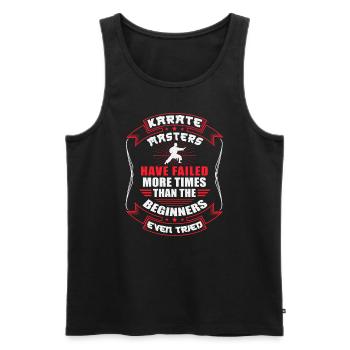 Karate Black Belt Gi Uniform - Männer Premium Bio Tank Top - Schwarz - Vorne - Michal (187cm)
