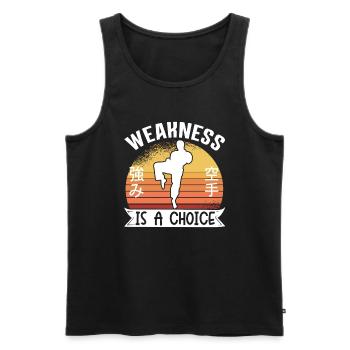 Karate Black Belt Gi Uniform - Männer Premium Bio Tank Top - Schwarz - Vorne - Michal (187cm)
