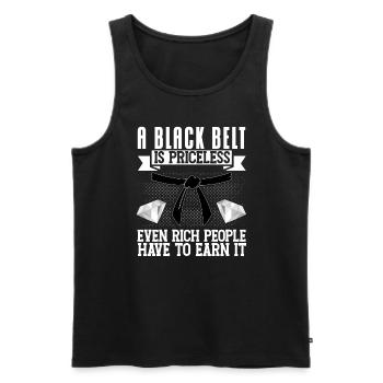 Karate Belt Gi Uniform A Black - Männer Premium Bio Tank Top - Schwarz - Vorne - Michal (187cm)