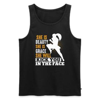 Karate Black Belt Gi Uniform Girl - Männer Premium Bio Tank Top - Schwarz - Vorne - Michal (187cm)