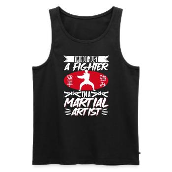 Karate Black Belt Gi Uniform I'M - Männer Premium Bio Tank Top - Schwarz - Vorne - Michal (187cm)