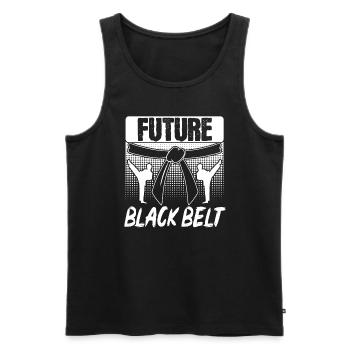 Karate Black Belt Gi Uniform - Männer Premium Bio Tank Top - Schwarz - Vorne - Michal (187cm)