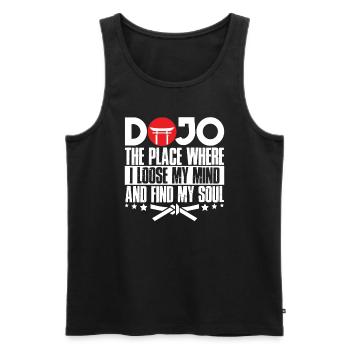 Karate Black Belt Gi Uniform - Männer Premium Bio Tank Top - Schwarz - Vorne - Michal (187cm)