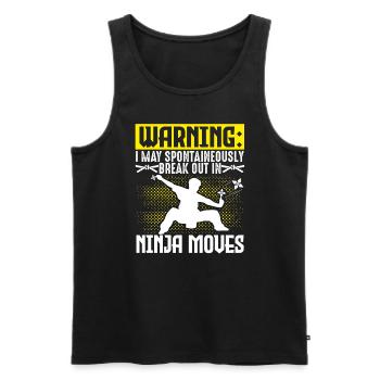 Karate Black Belt Gi Uniform - Männer Premium Bio Tank Top - Schwarz - Vorne - Michal (187cm)