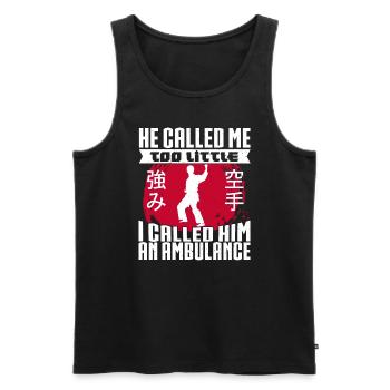Karate Black Belt Gi Uniform He - Männer Premium Bio Tank Top - Schwarz - Vorne - Michal (187cm)