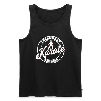 Karate Black Belt Gi Uniform - Männer Premium Bio Tank Top - Schwarz - Vorne - Michal (187cm)