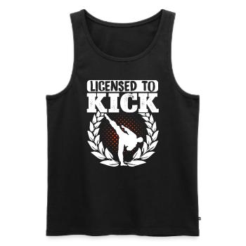 Karate Black Belt Gi Uniform - Männer Premium Bio Tank Top - Schwarz - Vorne - Michal (187cm)