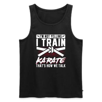 Karate Black Belt Gi Uniform I'M - Männer Premium Bio Tank Top - Schwarz - Vorne - Michal (187cm)