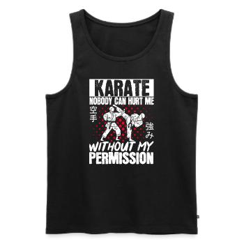 Karate Black Belt Gi Uniform - Männer Premium Bio Tank Top - Schwarz - Vorne - Michal (187cm)