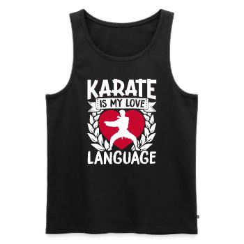 Karate Black Belt Gi Uniform - Männer Premium Bio Tank Top - Schwarz - Vorne - Michal (187cm)