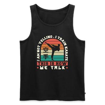 Karate Black Belt Gi Uniform I'M - Männer Premium Bio Tank Top - Schwarz - Vorne - Michal (187cm)