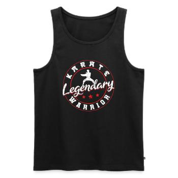 Karate Black Belt Gi Uniform - Männer Premium Bio Tank Top - Schwarz - Vorne - Michal (187cm)