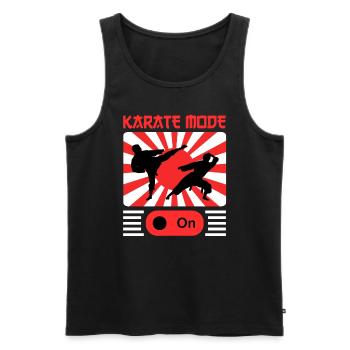 Karate Black Belt Gi Uniform - Männer Premium Bio Tank Top - Schwarz - Vorne - Michal (187cm)