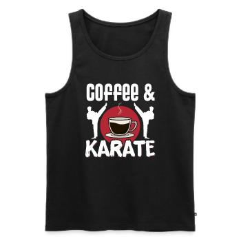 Karate Black Belt Gi Uniform - Männer Premium Bio Tank Top - Schwarz - Vorne - Michal (187cm)